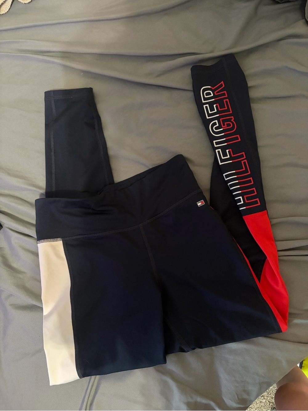 Tommy Hilfiger Navy Leggings with Red & Cream Accents